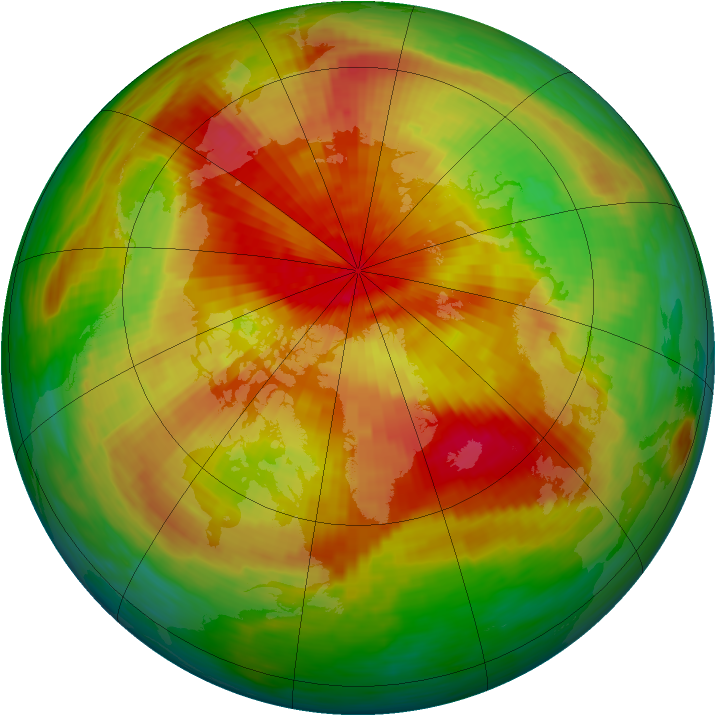 Arctic ozone map for 05 April 1994